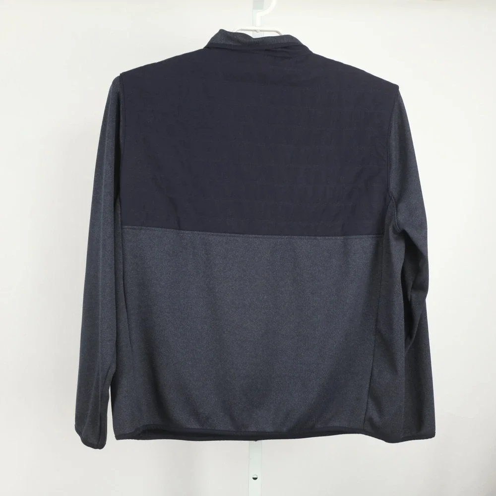 UNTUCKit Tyrus Quarter Zip Pullover Mens XL Navy Quilted Mixed Media 41306